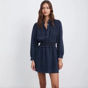 RAILS Smocked Chambray Vintage Wash Dark Denim Dress